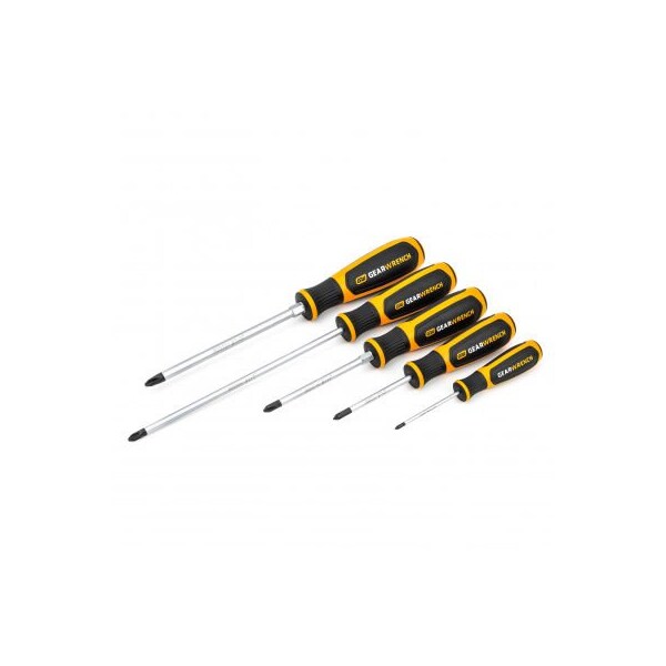 Gearwrench 5 Piece Phillips Dual Material Screwdriver Set